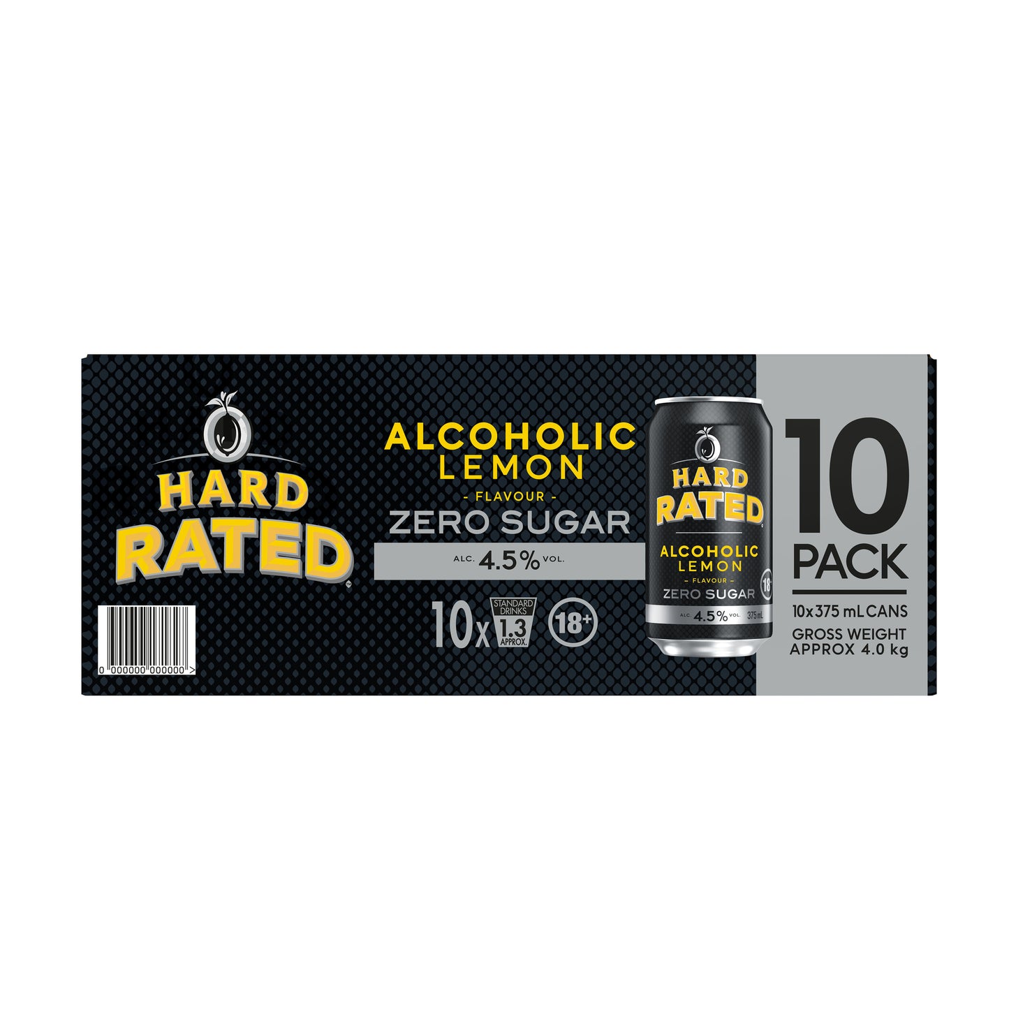 Hard Rated Zero Sugar Lemon 4.5% 375ml Can