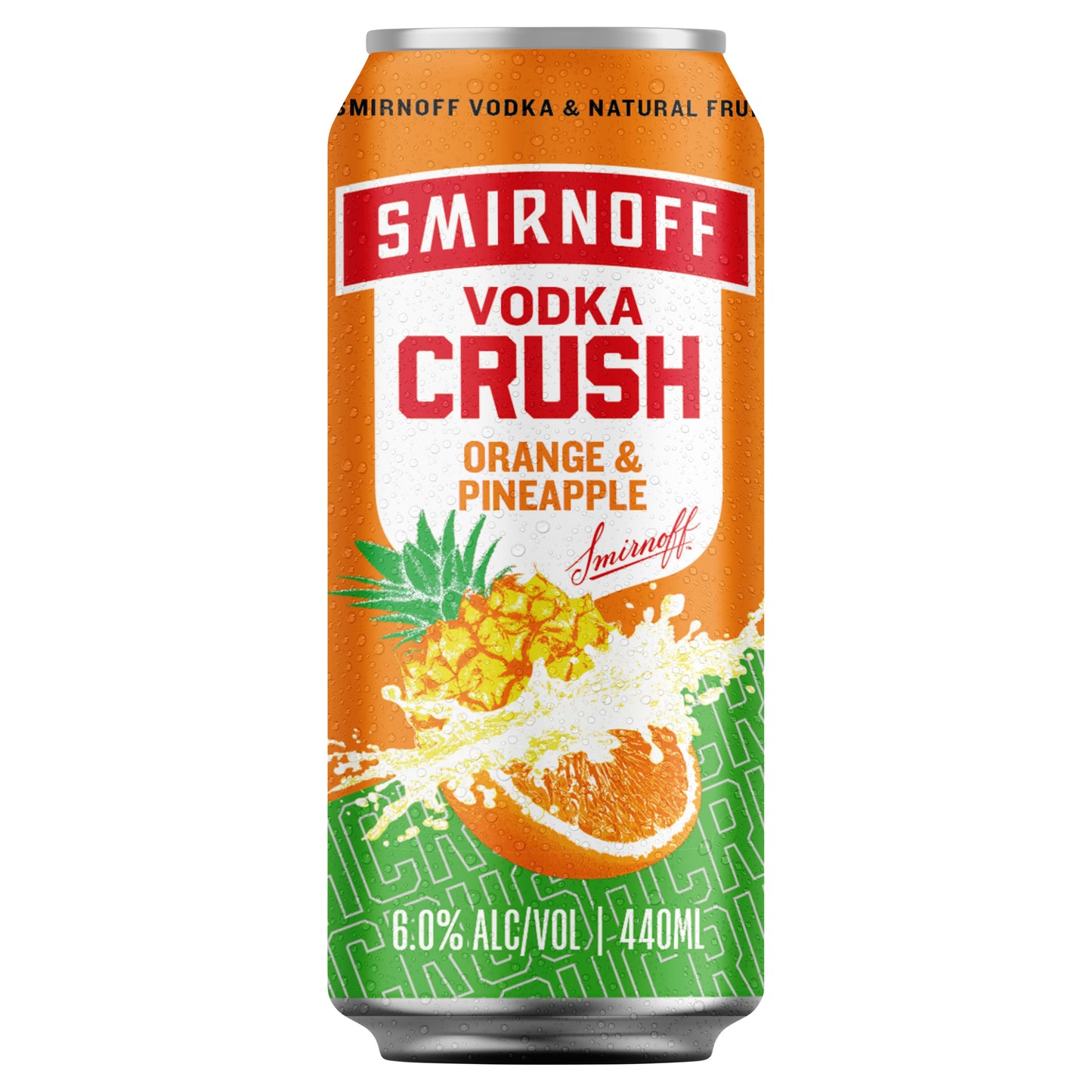 Smirnoff Crush No Sugar Peach Mango 6% 440ml Can