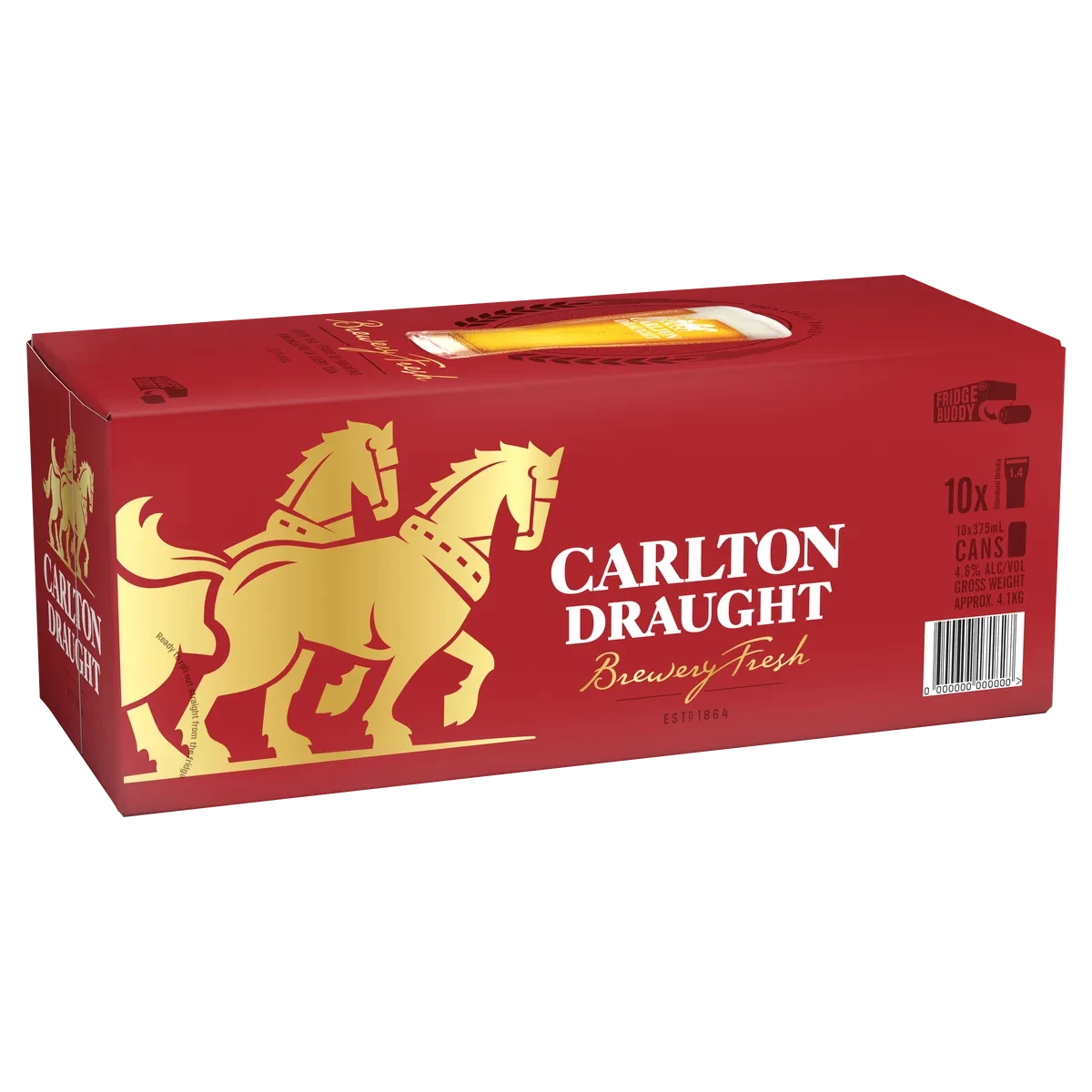 Carlton Draught 4.6% 375ml Can 10 Pack
