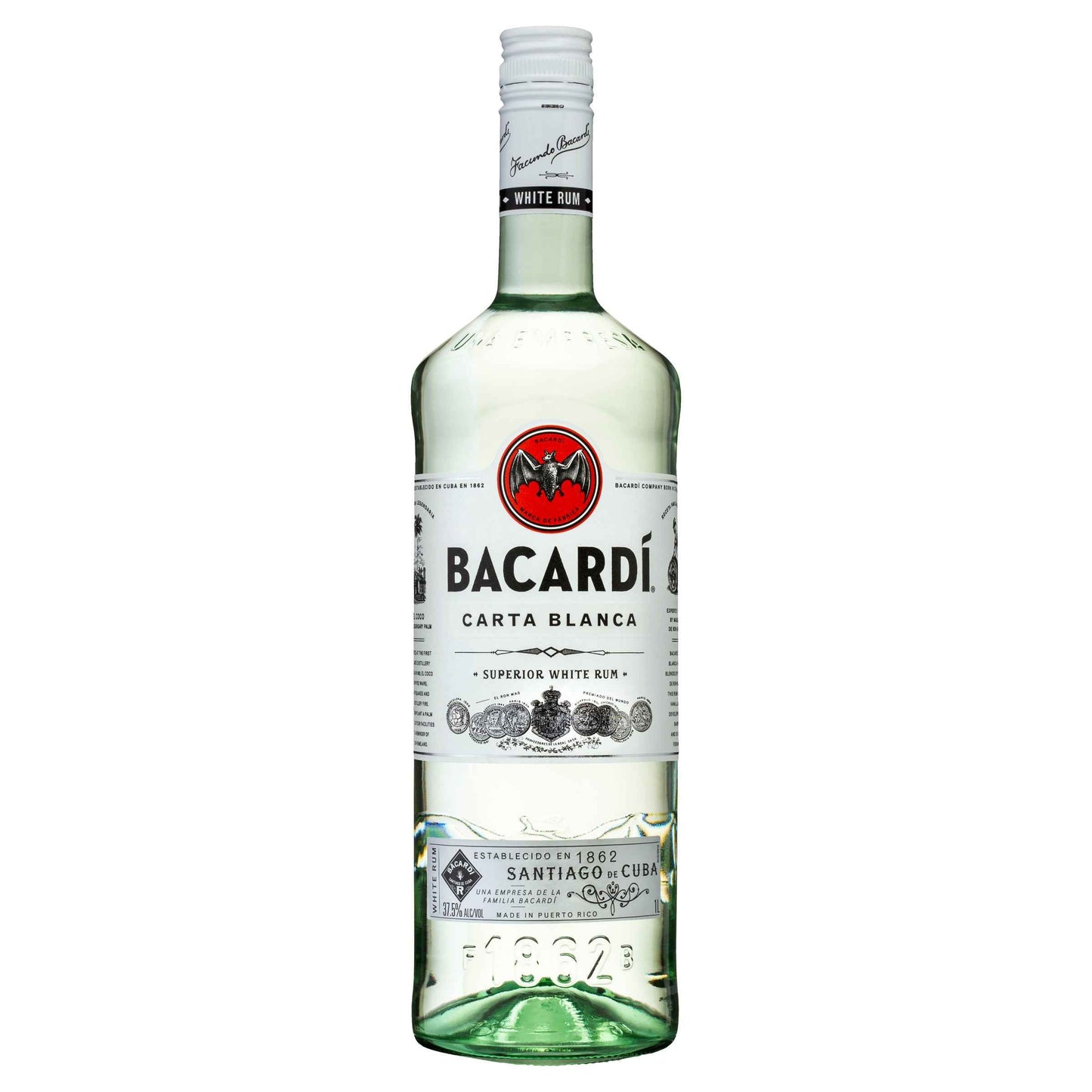 Bacardi Carta Blanca White Rum 37.5% 700ml Bottle