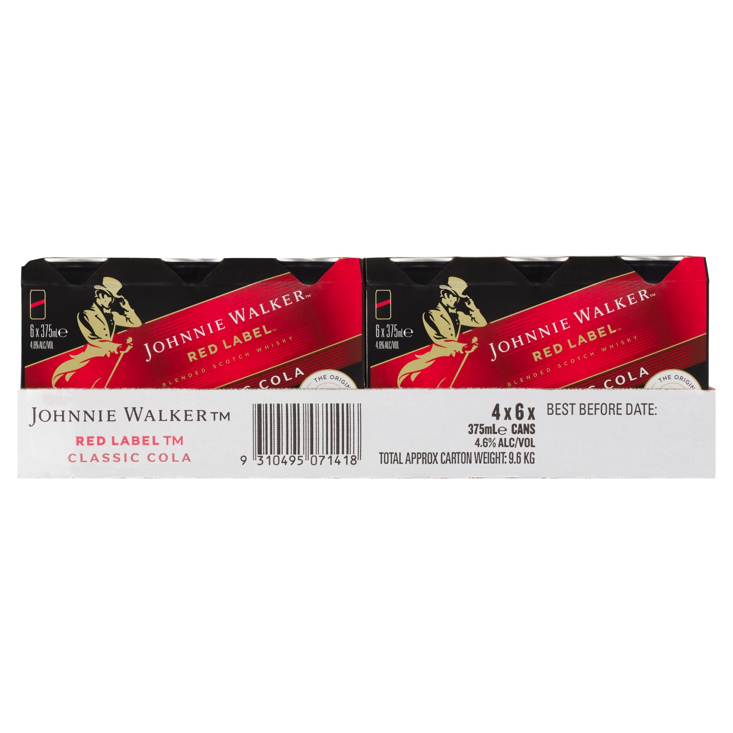 Johnnie Walker Red & Cola 4.6% 375ml Can