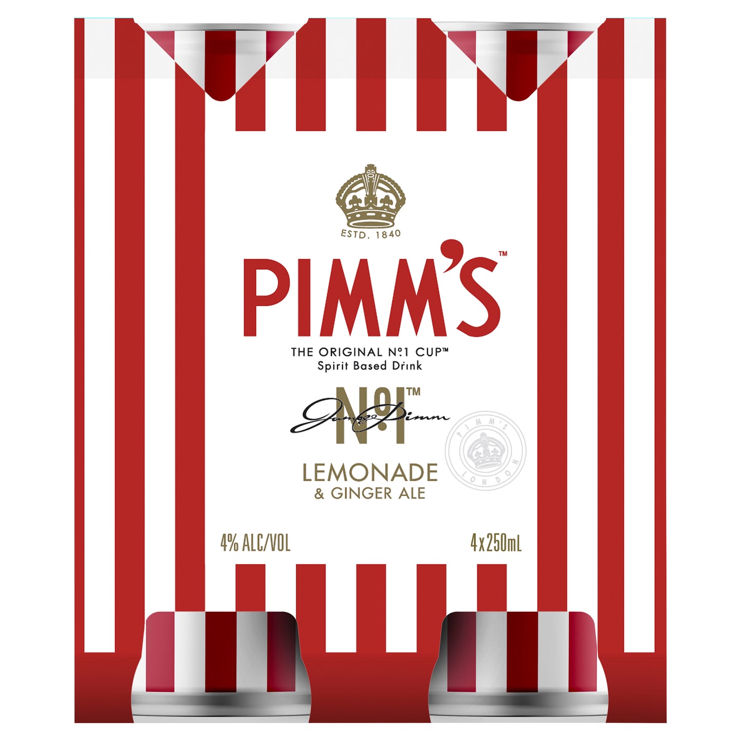 Pimms & Lemonade 4% Can 250ml 1/4pk