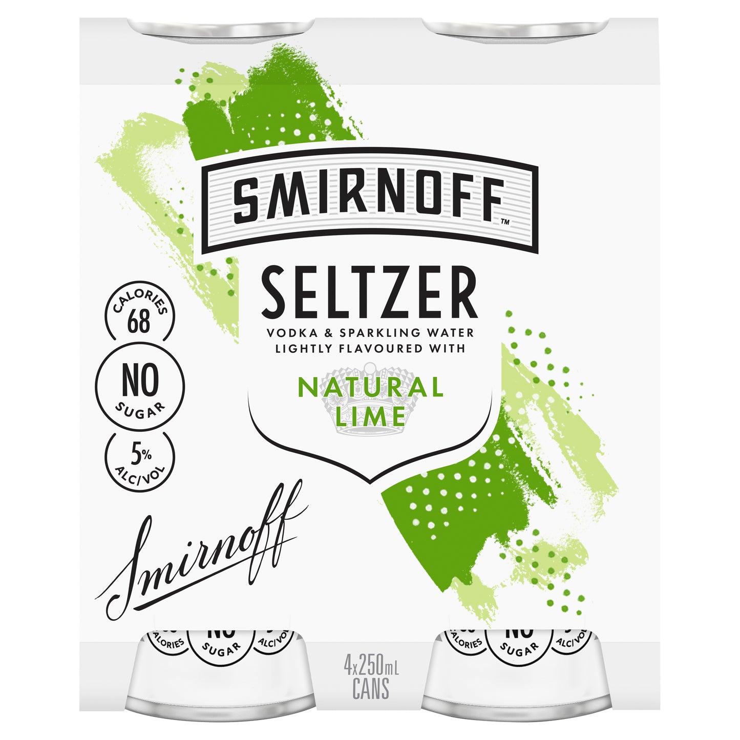 Smirnoff Seltzer Lime 5% 250ml Can