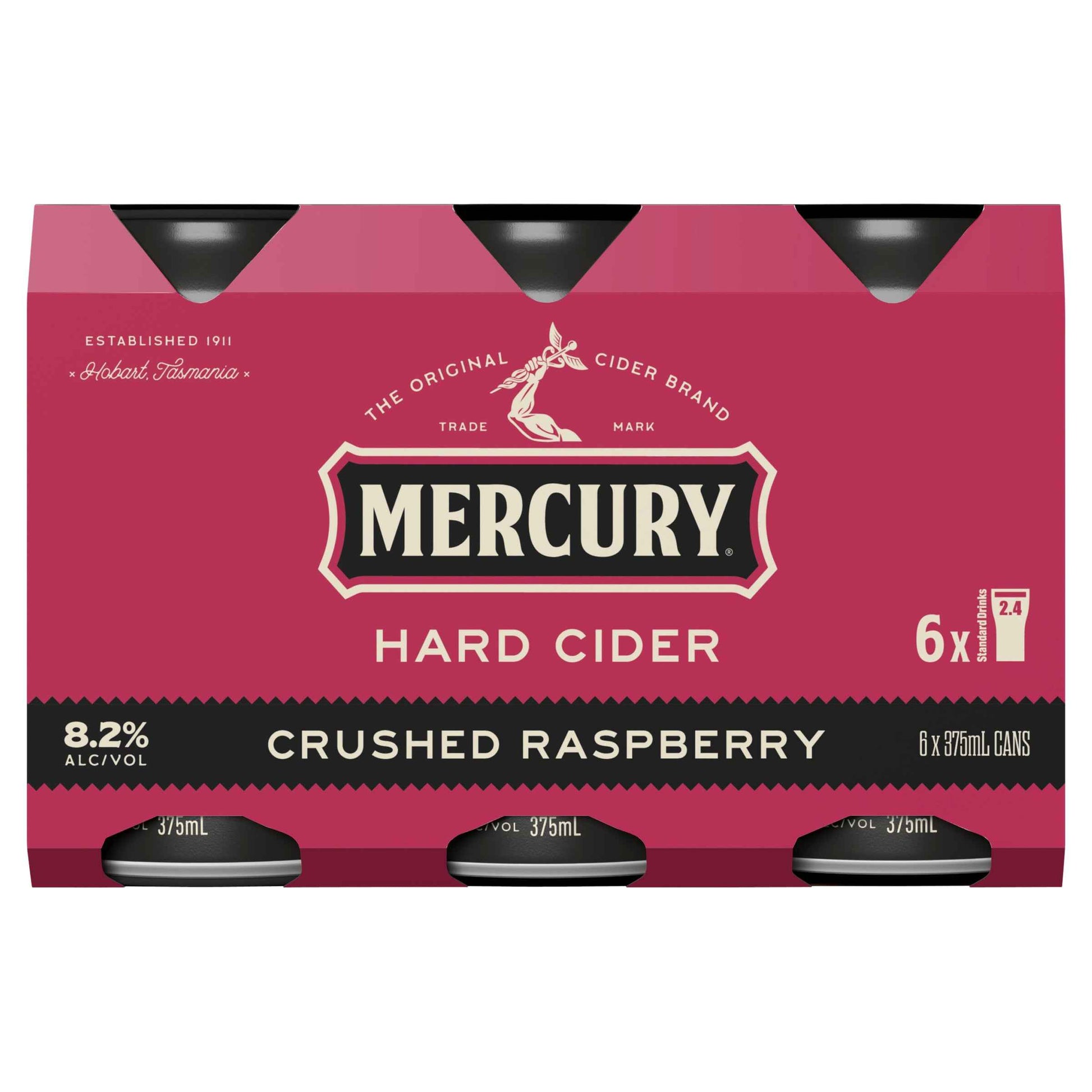 Mercury Hard Cider Raspberry 8.2% 375ml Can