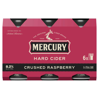 Mercury Hard Cider Raspberry 8.2% 375ml Can