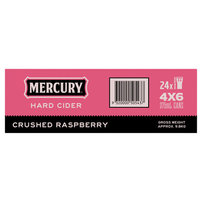 Mercury Hard Cider Raspberry 8.2% 375ml Can