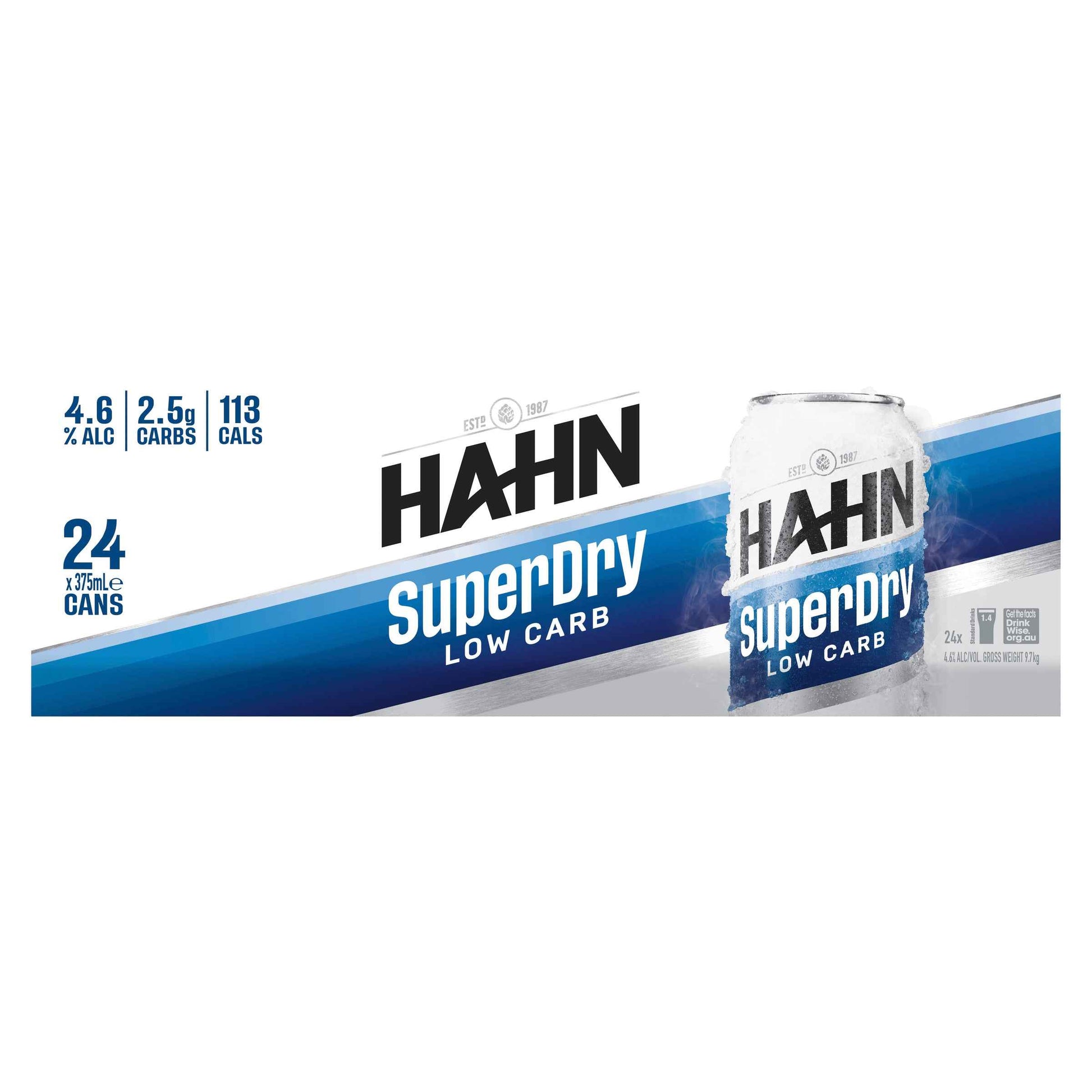 Hahn Super Dry 4.6% 375ml Can