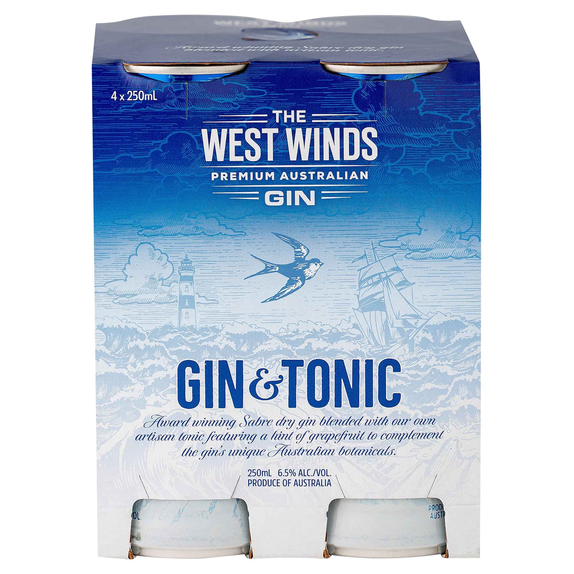 West Winds Gin & Tonic 5% 250ml Can