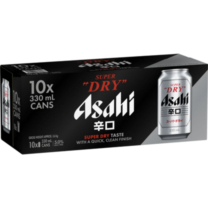 Asahi Super Dry 10 Pack 5% 330ml Can