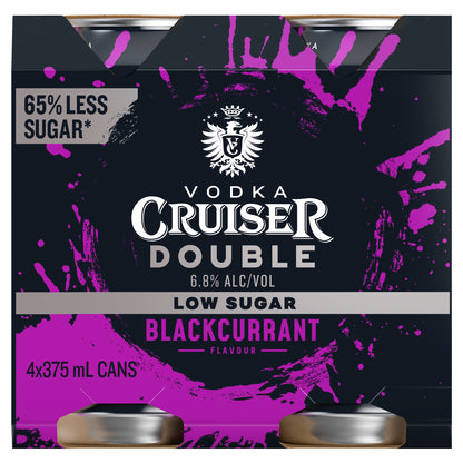Vodka Cruiser DBL L/Sugar B/Currant 6.8% 375ml Can