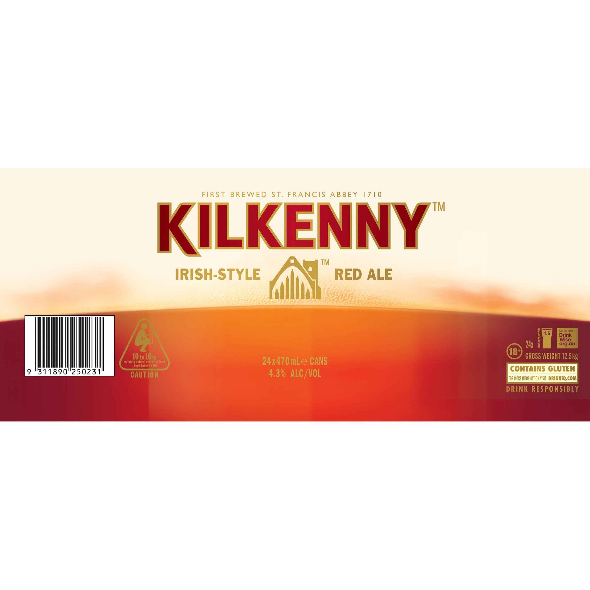 Kilkenny Irish Red Ale 4.3% 470ml Can