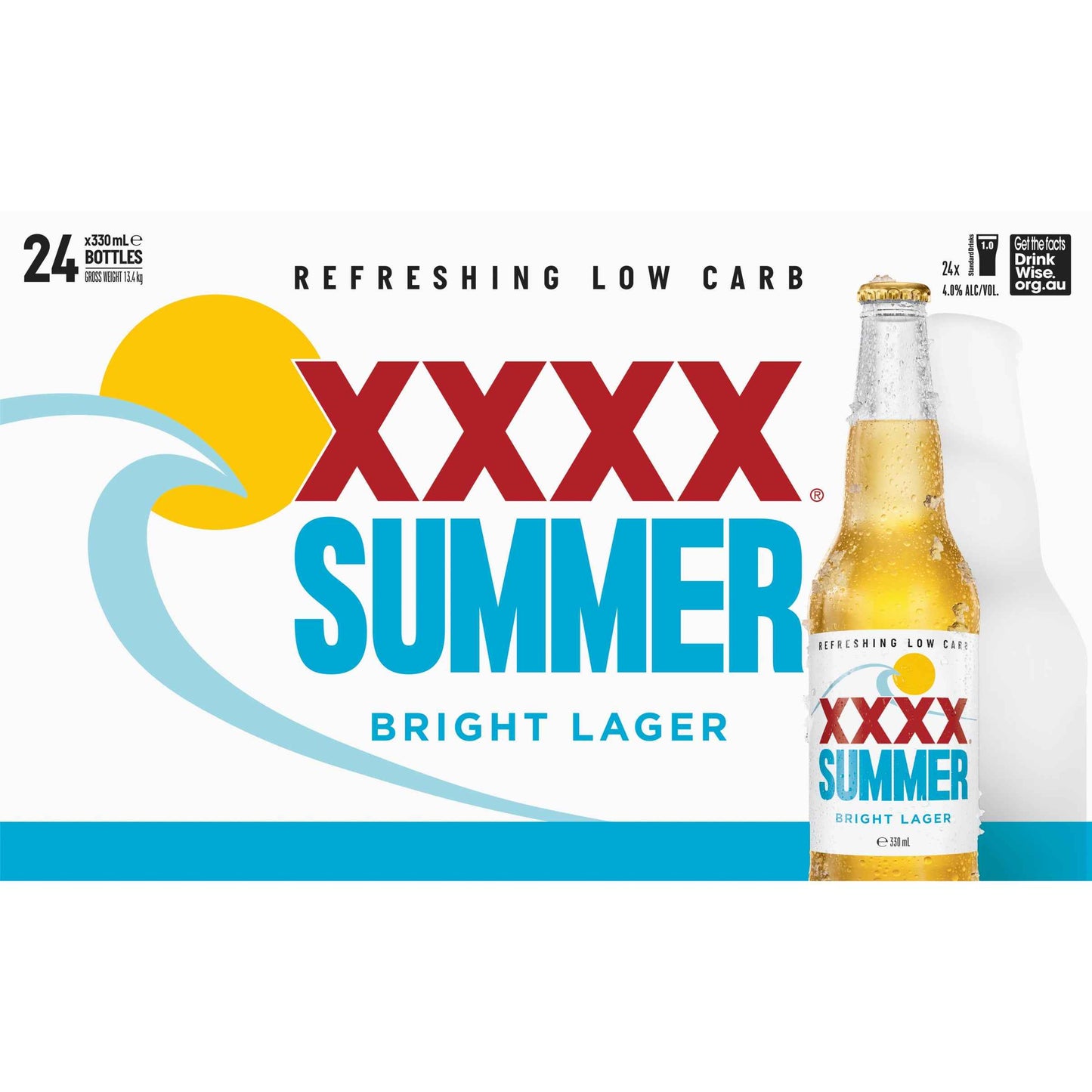 XXXX Summer Bright 3.5% 330ml Bottle