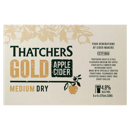 Thatchers Gold Medium Dry Cider 4.8% 375ml Can