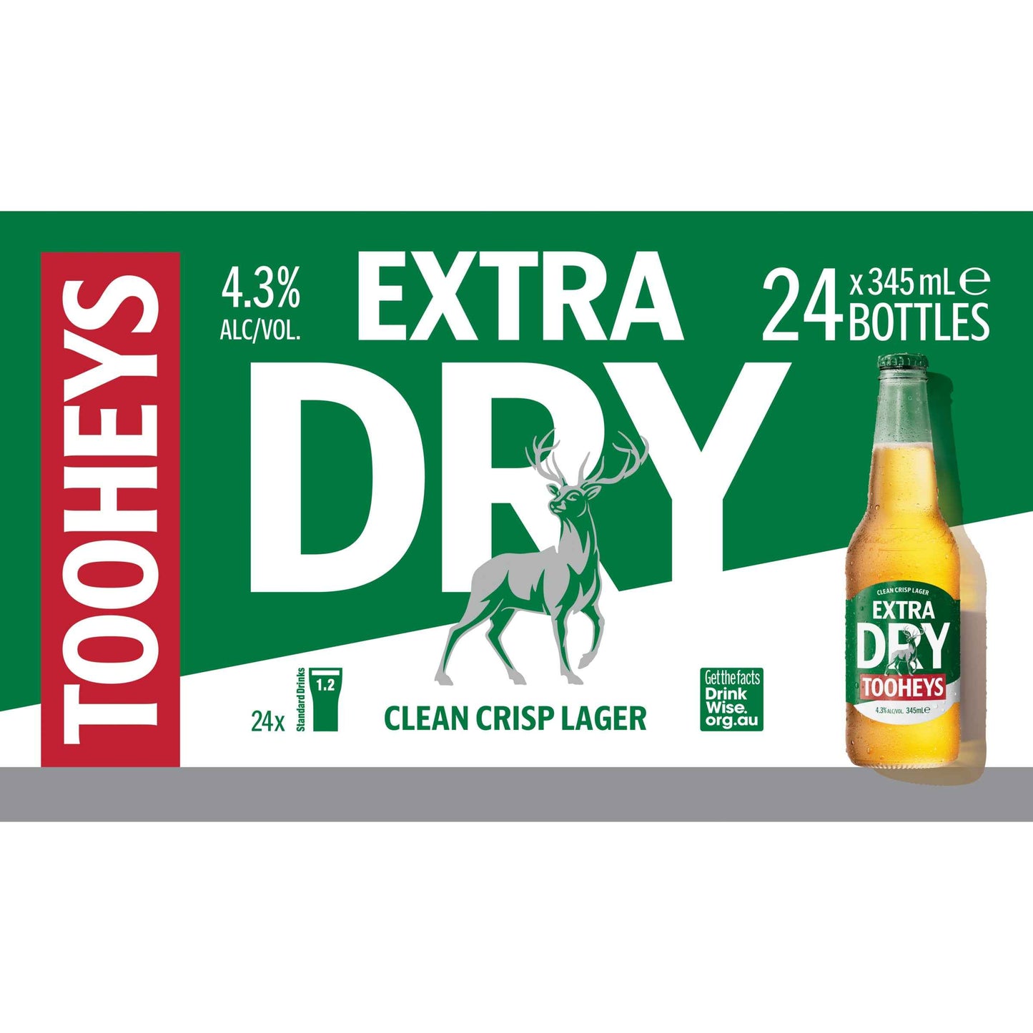 Tooheys Extra Dry 4.3% 345ml Bottle