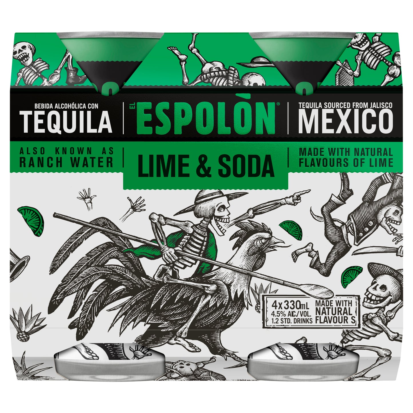 Espolon Spk Lime & Soda Cans 4.5% 330ml Can