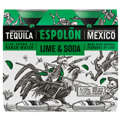 Espolon Spk Lime & Soda Cans 4.5% 330ml Can