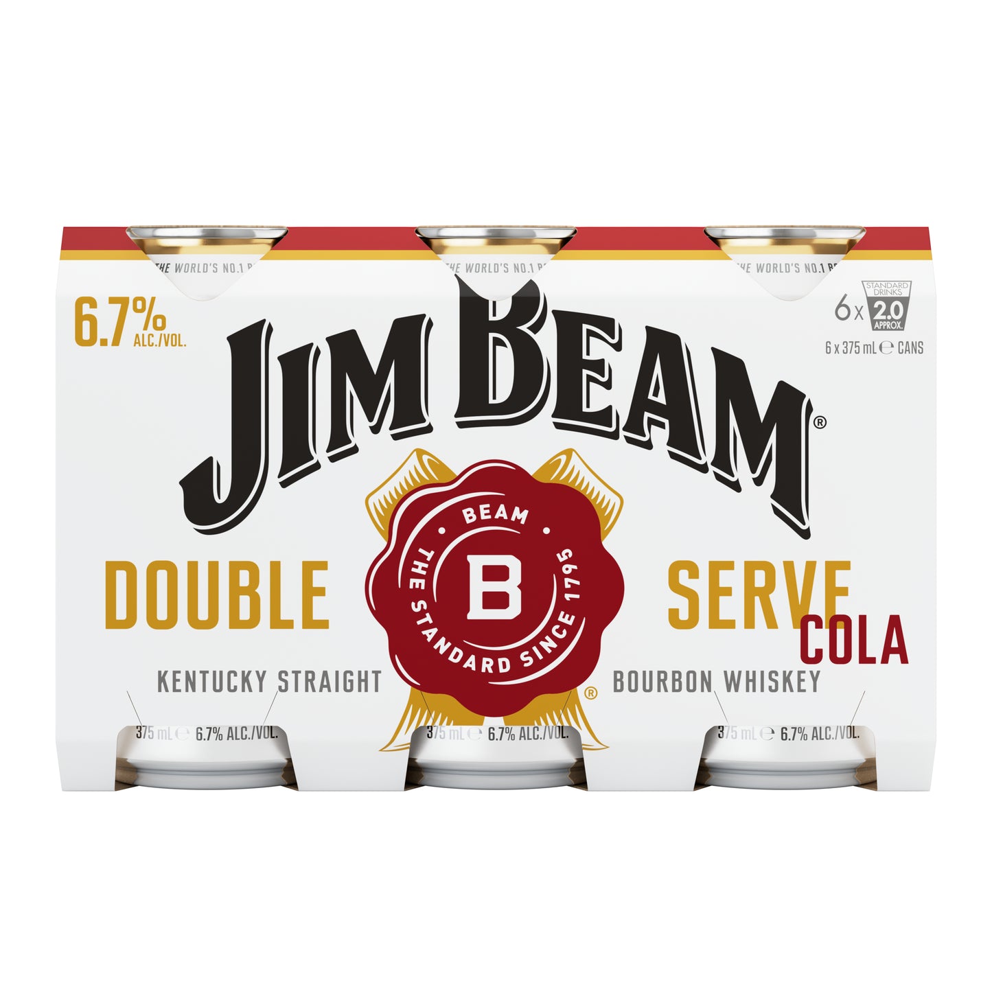 Jim Beam Double White Cola 6.7% 375ml Can