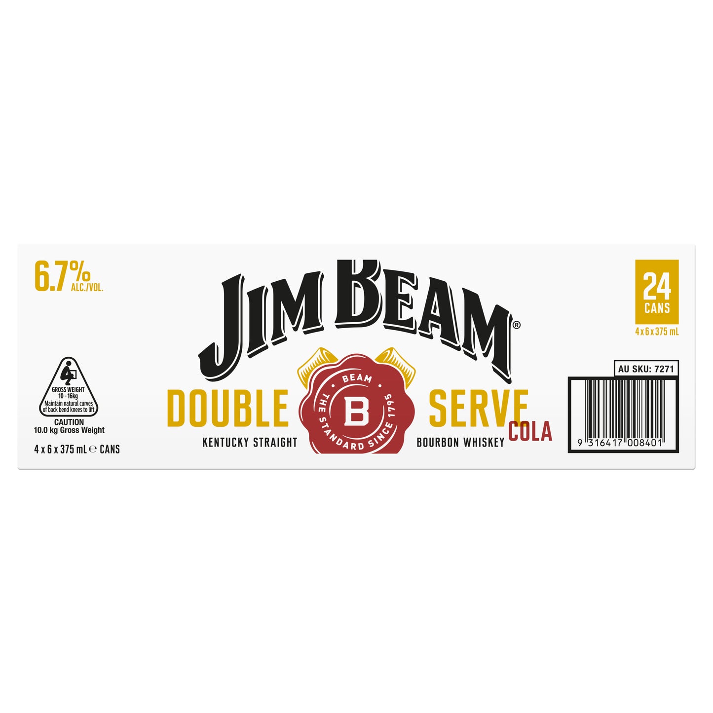 Jim Beam Double White Cola 6.7% 375ml Can