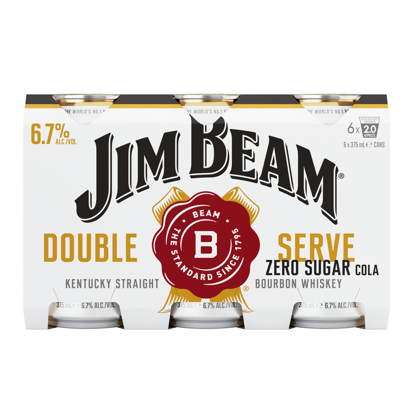Jim Beam Double White Zero 6.7% 375ml Can