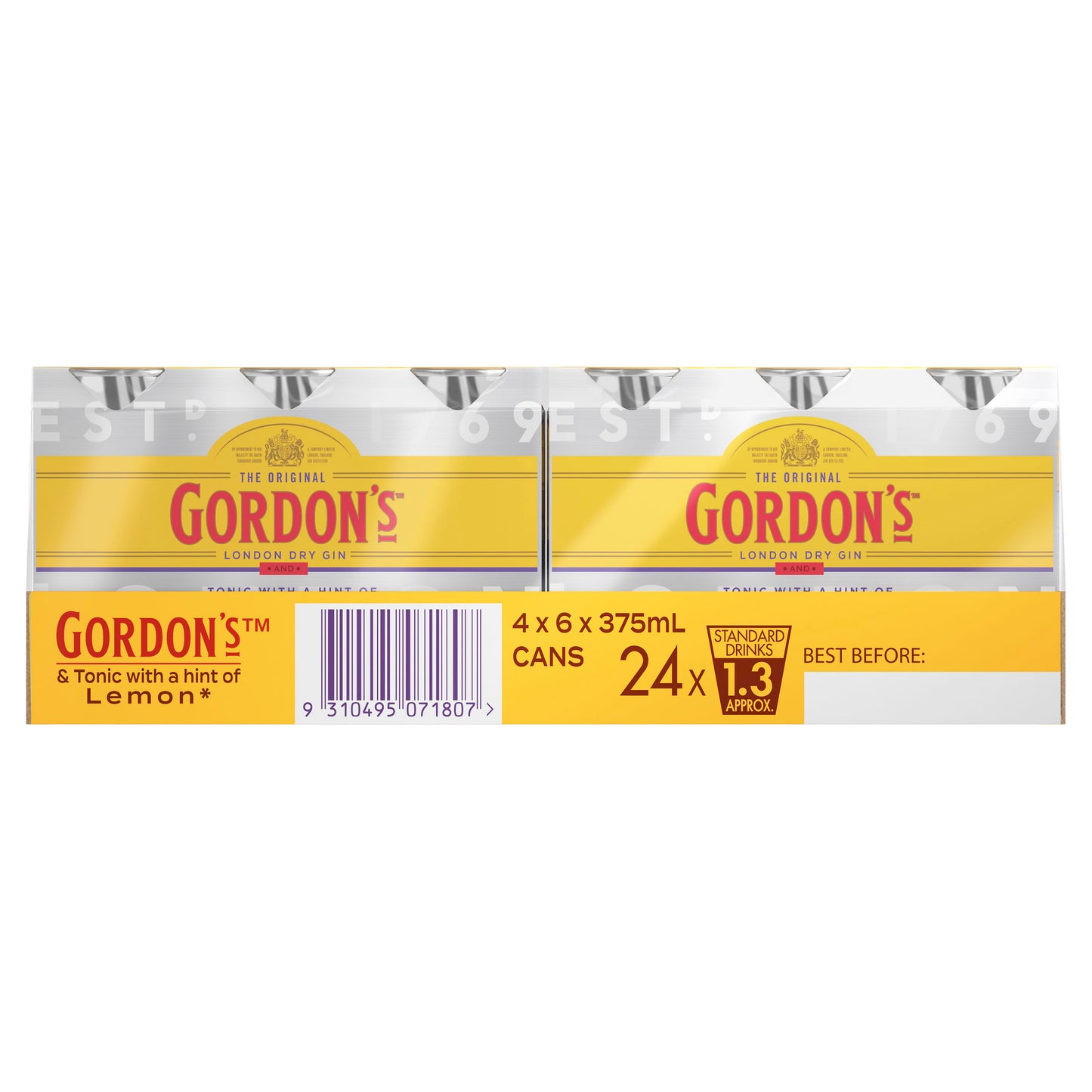 Gordon Gin & Tonic 4.8% 375ml Can