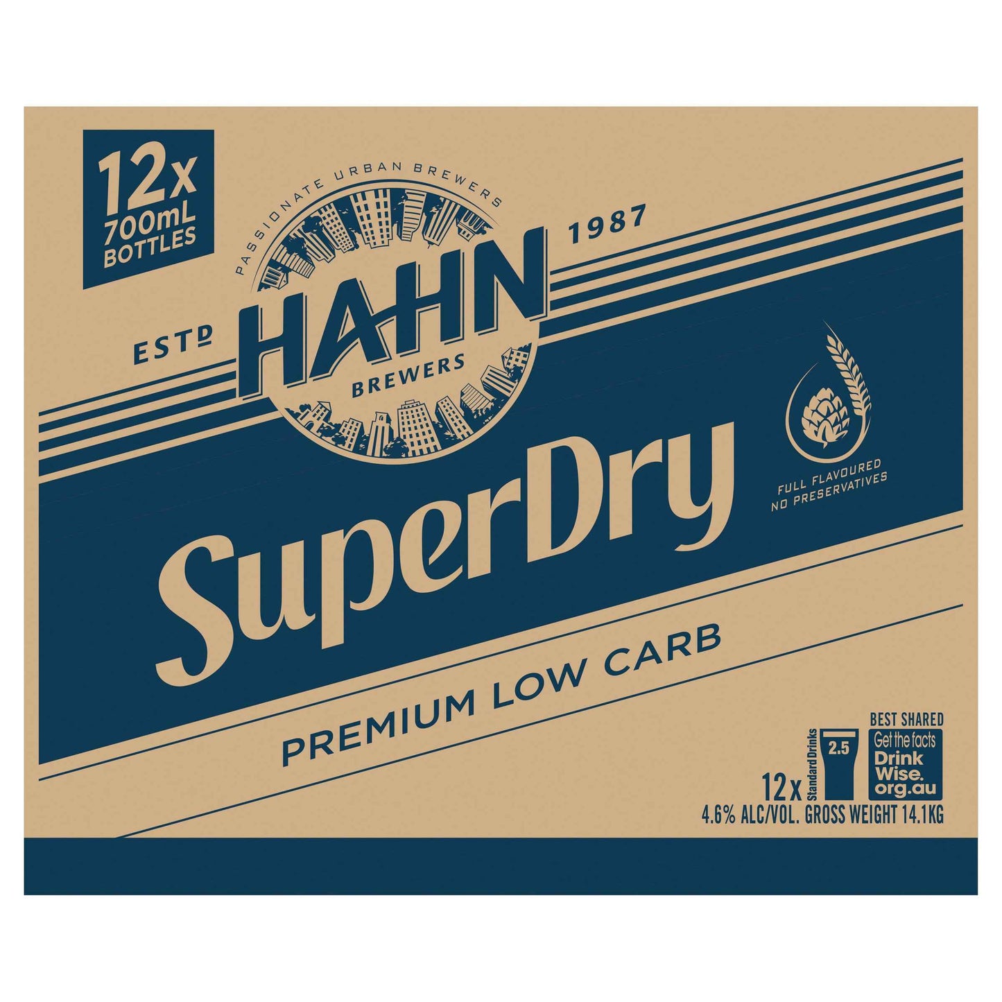 Hahn Super Dry 4.6% 700ml Bottle