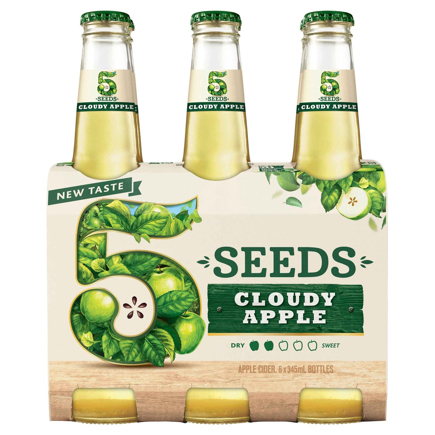 5 Seeds Cloudy Apple Cider 5% 345ml Bottle