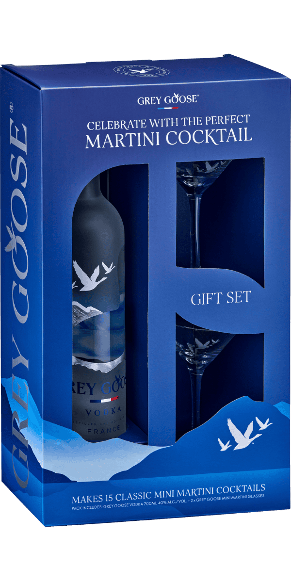 Grey Goose Original Vodka Martini Glass Gift Pack 40% 700ml