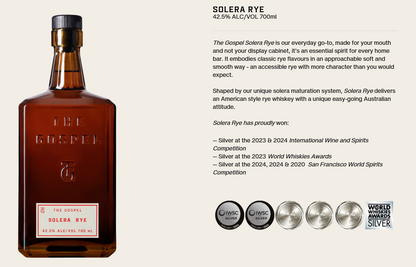 The Gospel Solera Rye 500mL