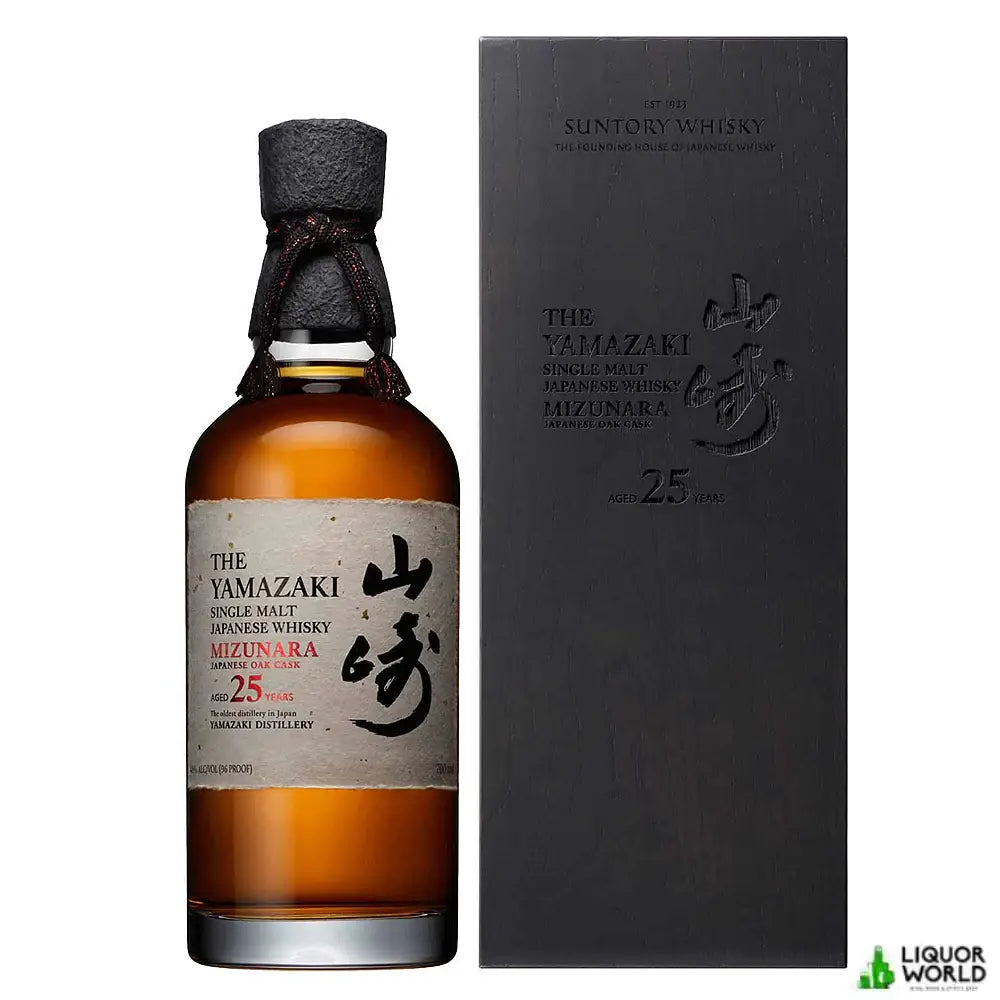 Yamazaki 25 Year Old Mizunara Single Malt Japanese Whisky 48% 700ml