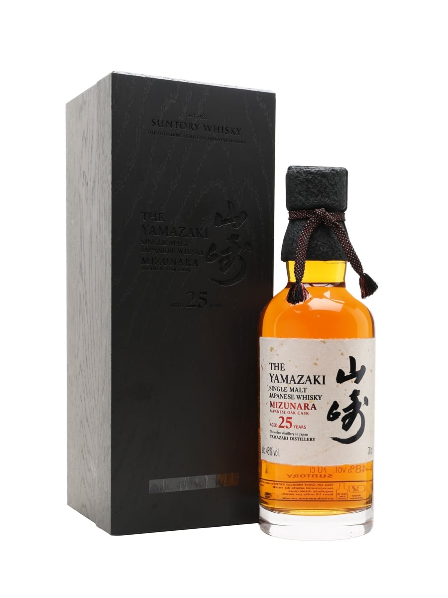 Yamazaki 25 Year Old Mizunara Single Malt Japanese Whisky 48% 700ml