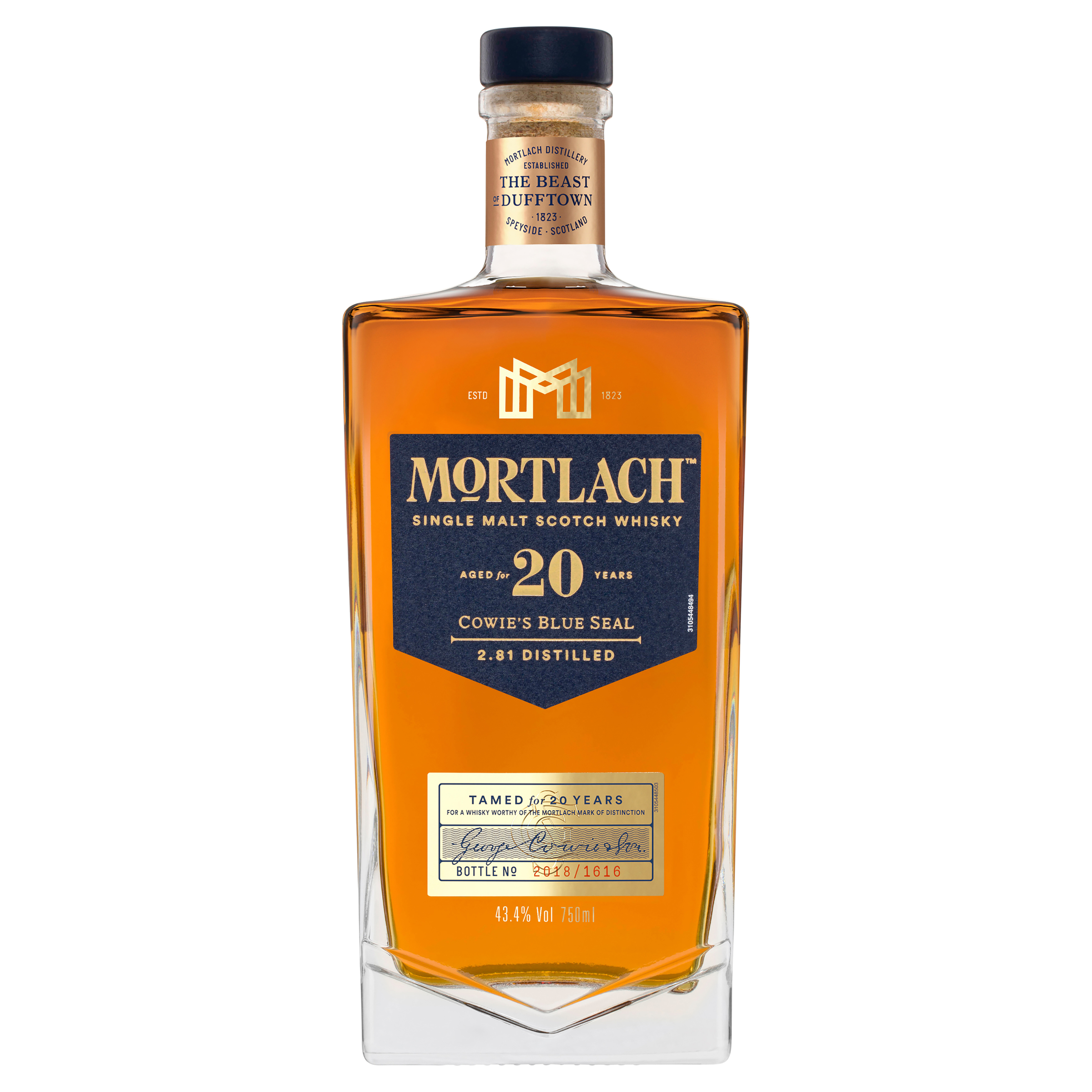 mortlach cowie's blue seal 20 years old single malt whisky 750ml