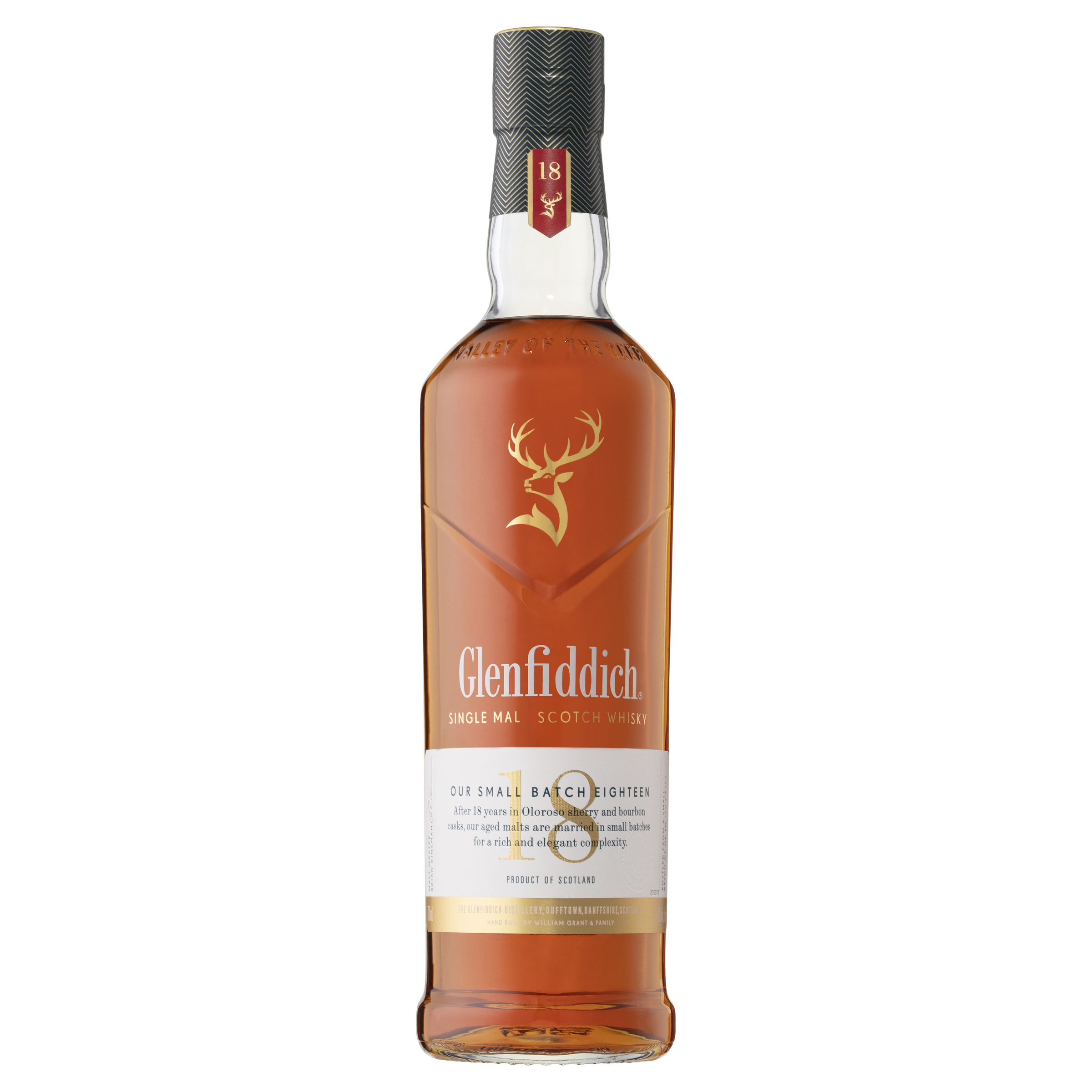 glenfiddich 18 year old single malt scotch whisky 700ml