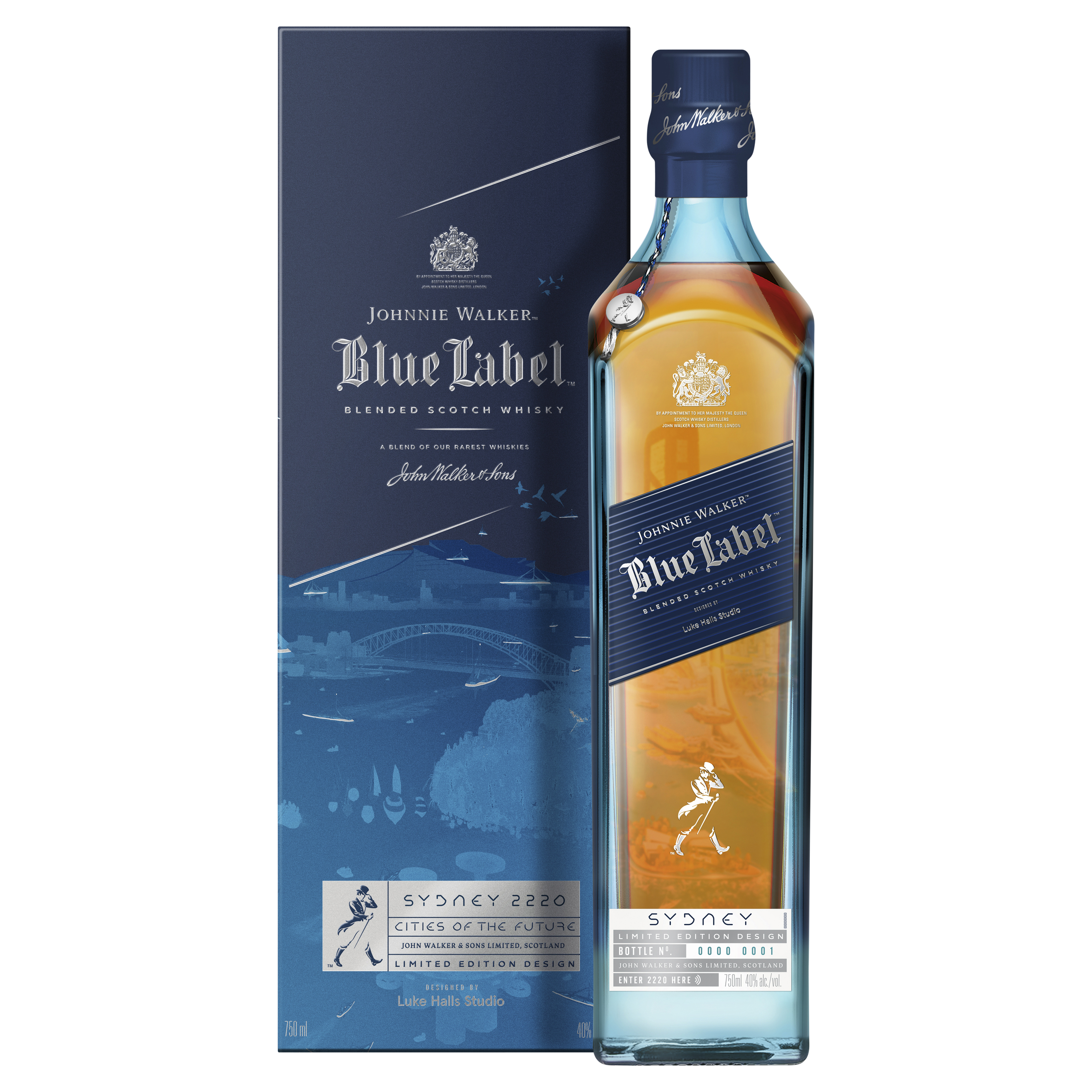 johnnie walker blue label blended scotch whisky sydney city edition 750ml x 4