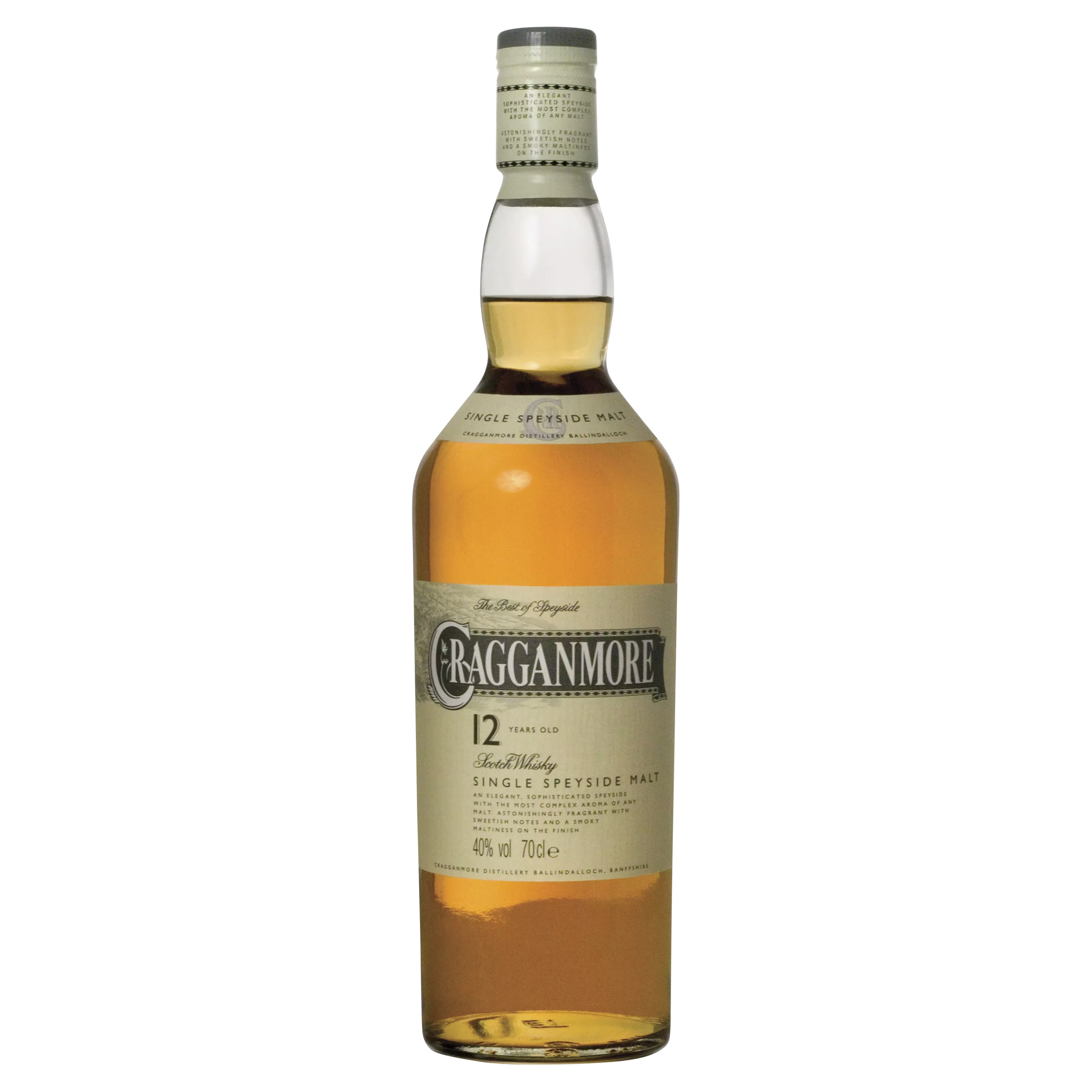 cragganmore single speyside malt scotch whisky 12 years old 700ml bottle