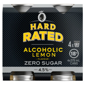 Hard Rated Zero Sugar 4.5% 375ml Can 4 Pack