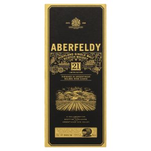 aberfeldy 21 year old scotch single malt whisky, argentinian malbec cask,700ml