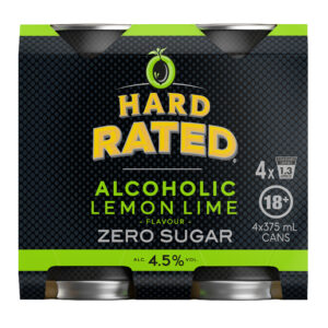 Hard Rated Lemon Lime Zero Sugar 4.5% 375ml Can 4 Pack