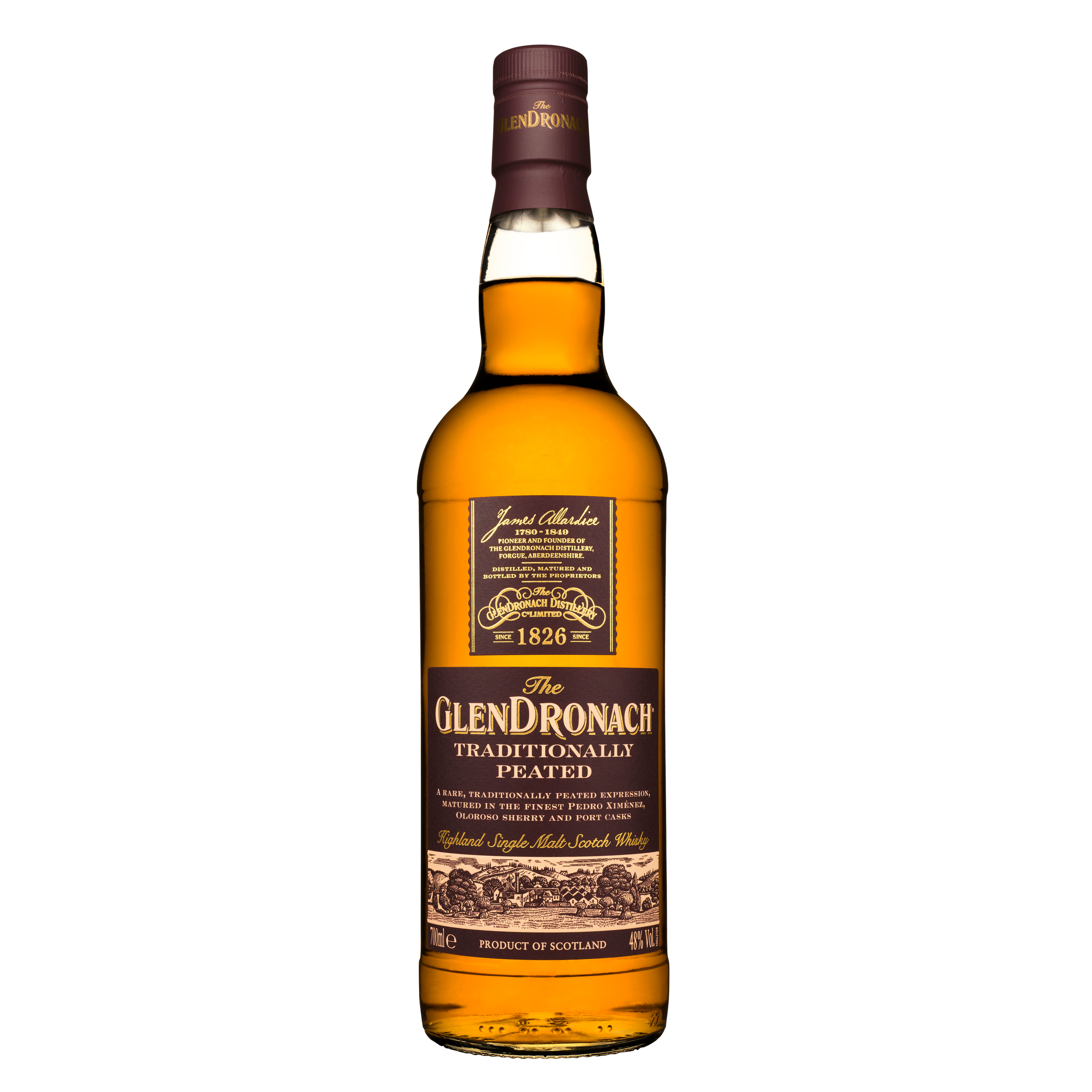 the glendronach peated single malt scotch whisky 700ml