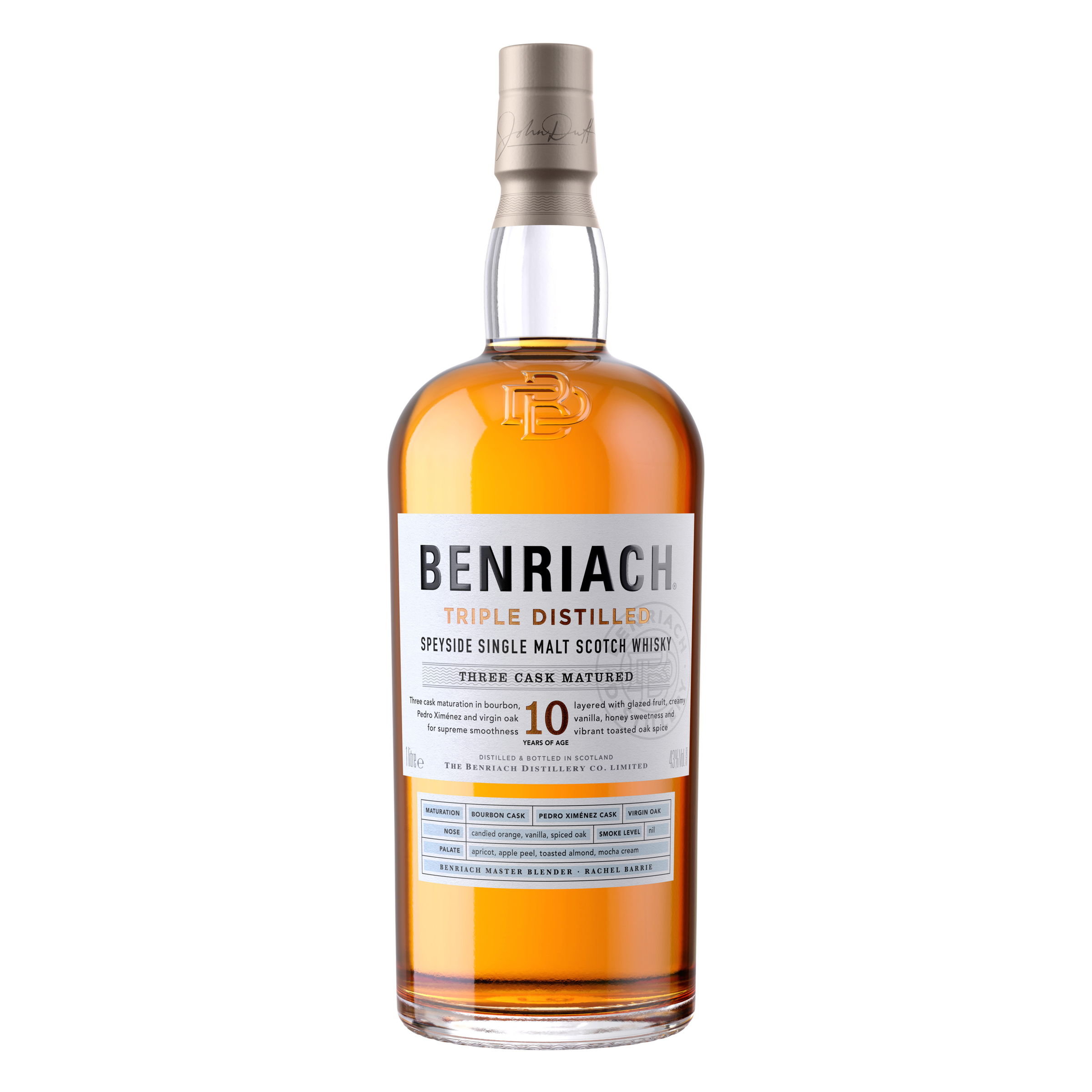 benriach triple distilled 10yo speyside single malt scotch whisky 1l