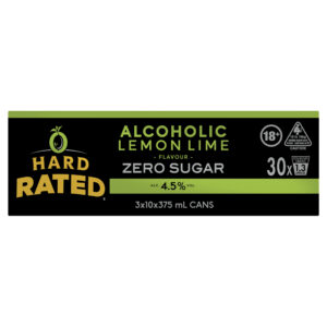 Hard Rated Lemon Lime Zero Sugar 4.5% 375ml Can 30 Pack