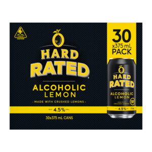 Hard Rated Alcoholic Lemon 4.5% 375ml Can 30 Pack Cube