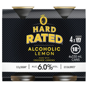 Hard Rated Alcoholic Lemon 6.0% 330ml Can 4 Pack