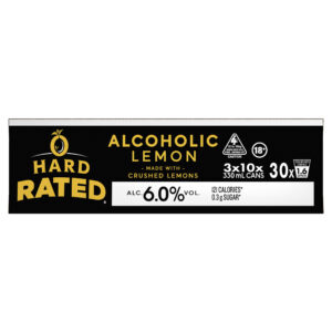 Hard Rated Alcoholic Lemon 6.0% 330ml Can 30 Pack
