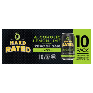 Hard Rated Lemon Lime Zero Sugar 4.5% 375ml Can 10 Pack
