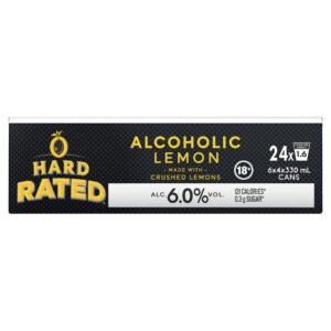 Hard Rated Alcoholic Lemon 6.0% 330ml Can 24 Pack