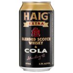 haig extra blended scotch whisky & cola 375ml