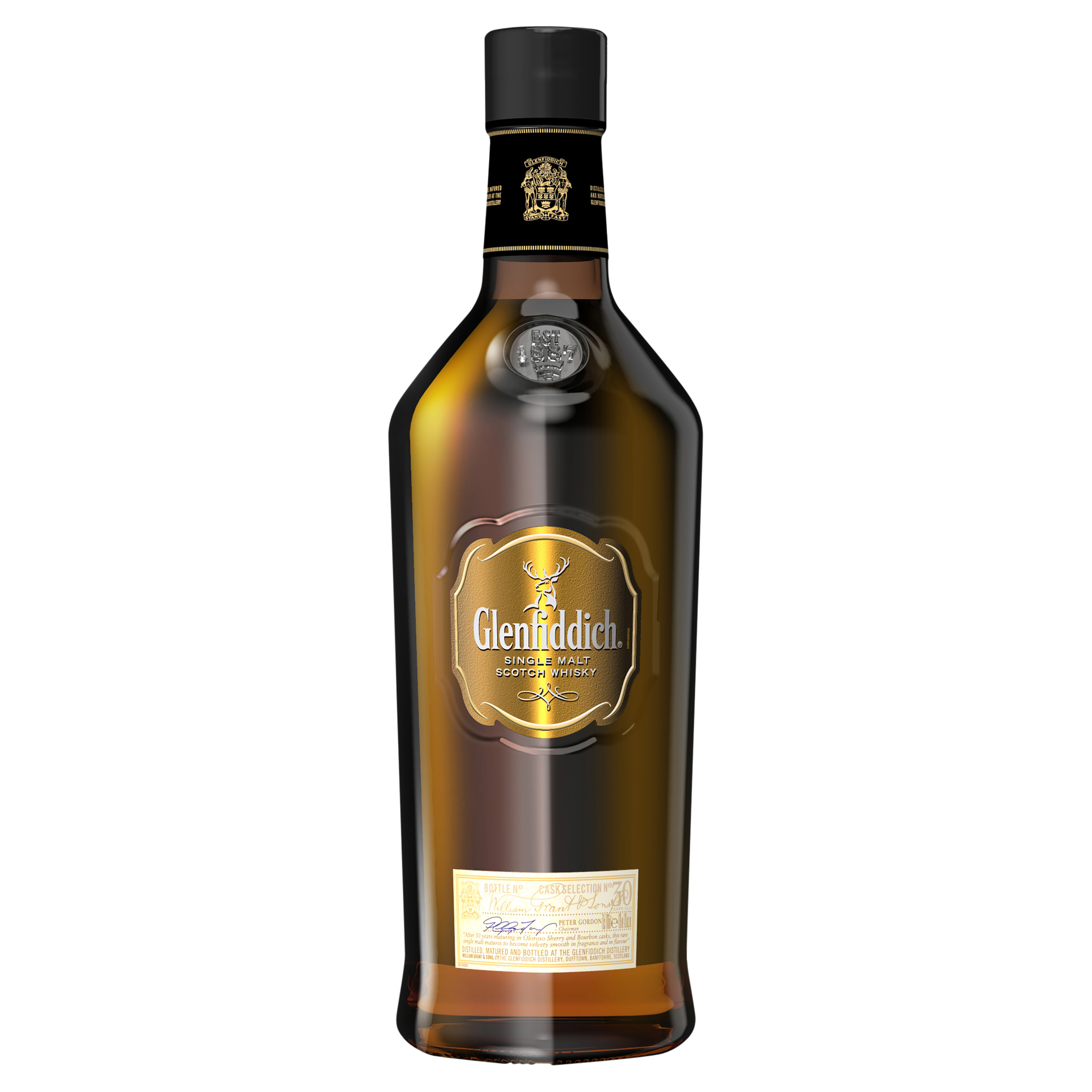 glenfiddich 30 year old single malt scotch whisky 700ml
