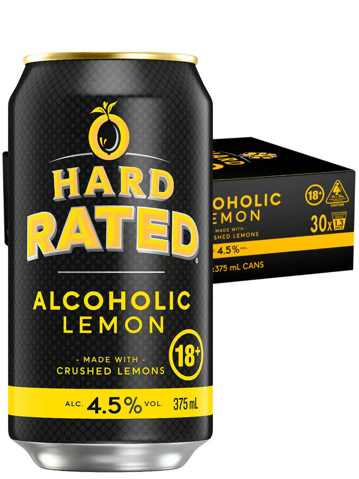 hard rated alcoholic lemon 4.5% 375ml can 30 pack