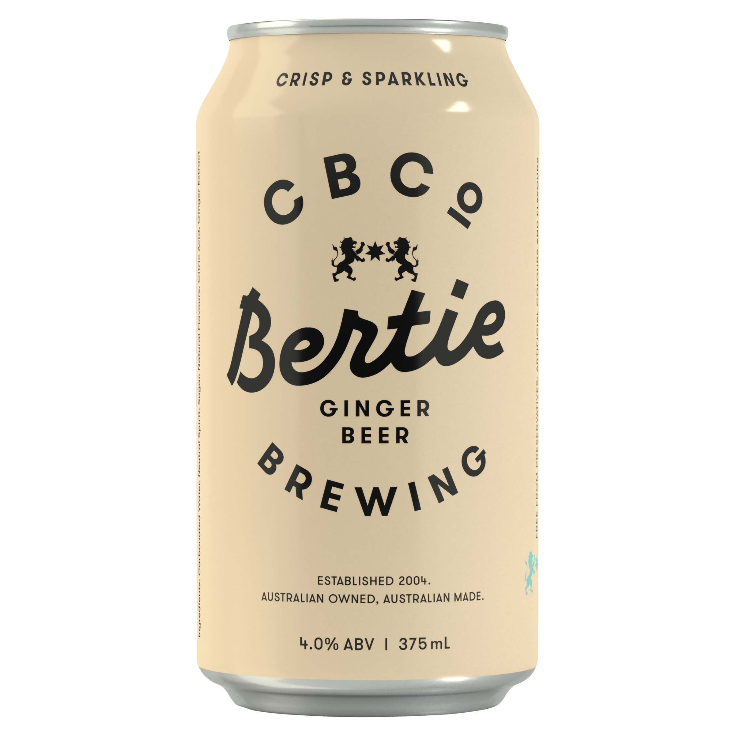 bertie ginger beer 4.0% 375ml 6 pack can